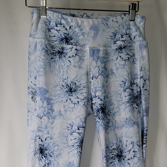Jockey blue floral crop leggings - Size Medium - gently worn - Picture 1 of 3